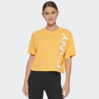 DKNY DISTRESSED CRACKLE LOGO SHORT SLEEVE TEE