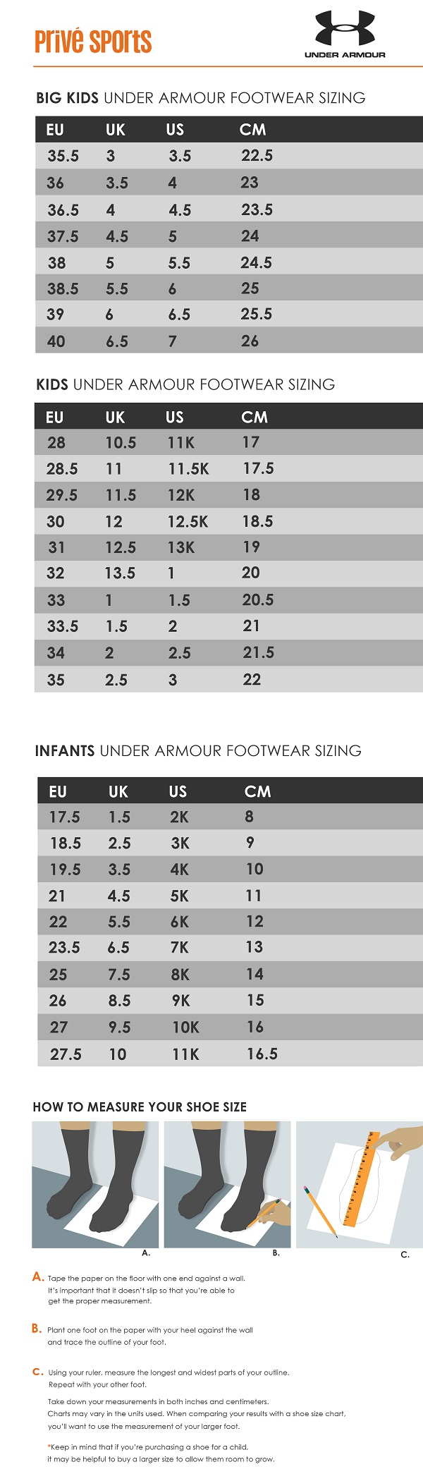 Sizecharts