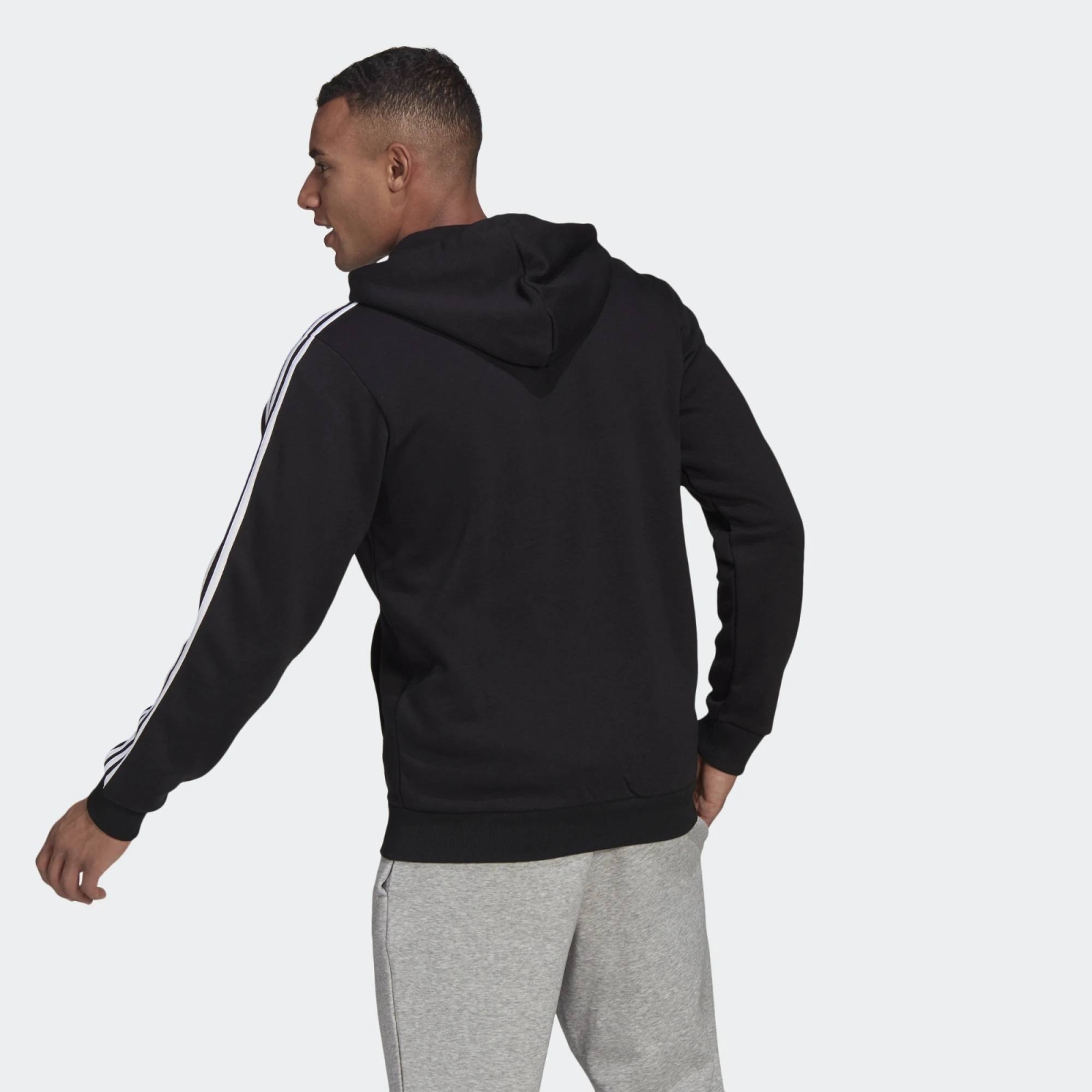 ADIDAS MENS 3-STRIPES ZIP HOODIE