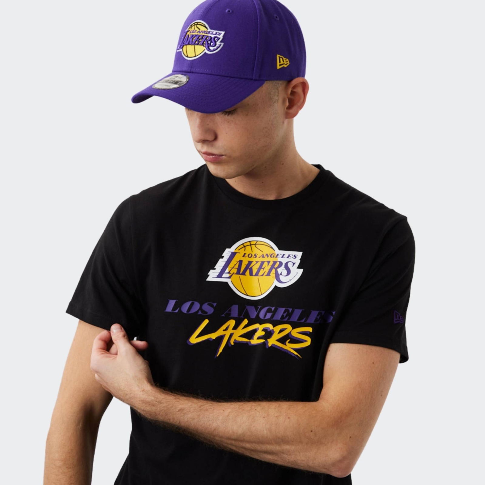 New era Team Logo Los Angeles Lakers Short Sleeve T-Shirt Black