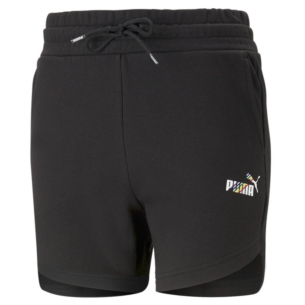 PUMA ESSENTIAL+  LOVE IS LOVE 5 INCHES HIGH-WAIST SHORTS