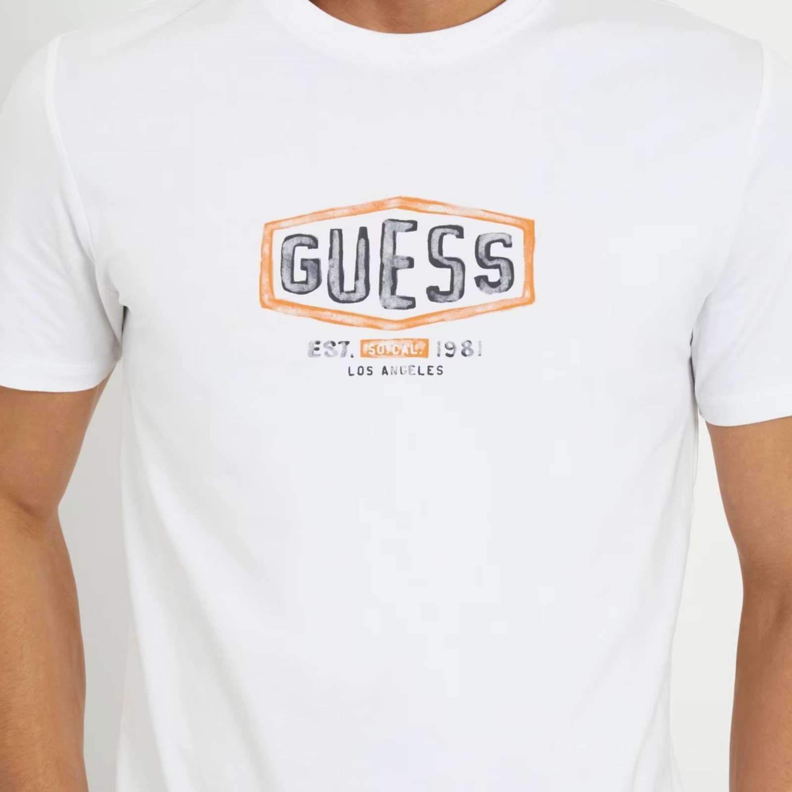 GUESS BOX CRACK LOGO T-SHIRT