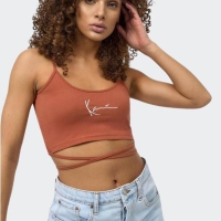 KARL KANI SMALL SIGNATURE CROP LACED TOP