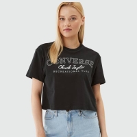 CONVERSE RETRO CHUCK TAYLOR CROPPED T-SHIRT - CONVERSE BLACK