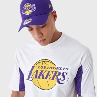 NEW ERA LOS ANGELES LAKERS NBA MESH PANEL TEE