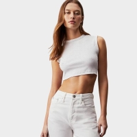 CALVIN KLEIN AOP CROPPED TANK TOP