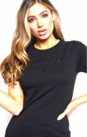 SIKSILK RIB KNIT COLLAR RINGER TEE