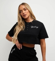 GYM KING BUTTON CROP TEE