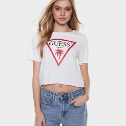 GUESS LOGO CROP TEE