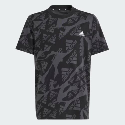 ADIDAS JUNIOR ALL OVER PRINT LOGO TEE