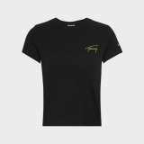 TOMMY JEANS WOMENS BBY GOLD SIGNATURE TEE SS