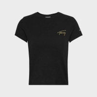 TOMMY JEANS WOMENS BBY GOLD SIGNATURE TEE SS