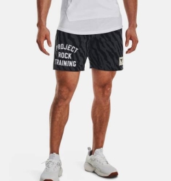 UNDER ARMOUR MENS PROJECT ROCK RIVAL PRINTED SHORT