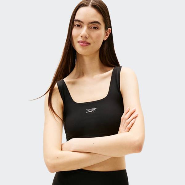 TOMMY JEANS SLIM CROPPED SILVER TANK