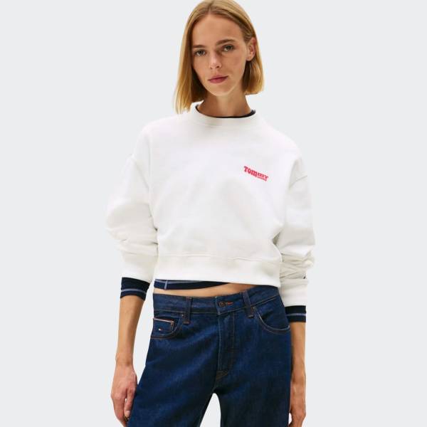 TOMMY JEANS RELAXED CROPPED CREW