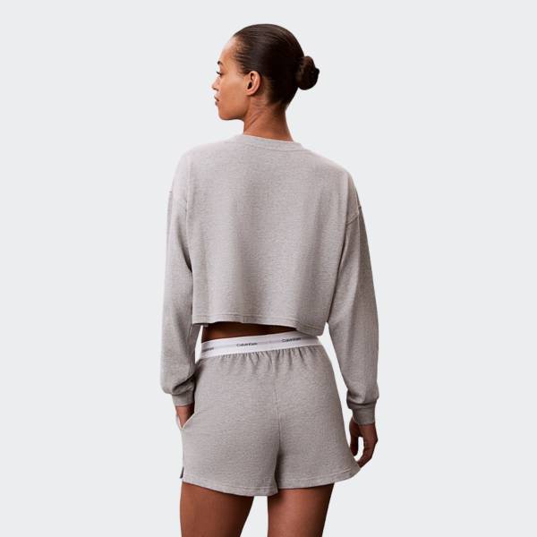 CALVIN KLEIN LOGO JERSEY CROP SWEATSHIRT