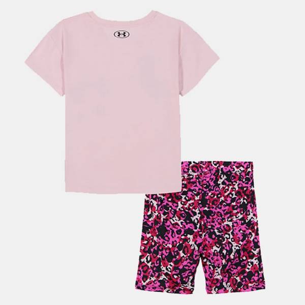 UNDER ARMOUR GIRLS PRINTED BIKE SHORT SET