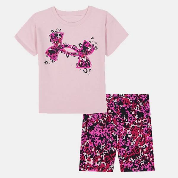 UNDER ARMOUR GIRLS PRINTED BIKE SHORT SET
