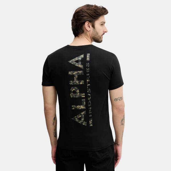 ALPHA INDUSTRIES BACK PRINT MIRROR CAMO T-SHIRT