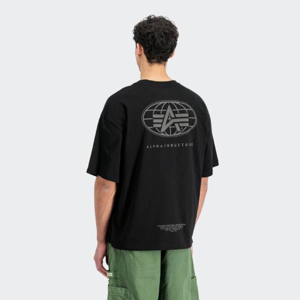 ALPHA INDUSTRIES WORLD LOGO BACK PRINT T-SHIRT