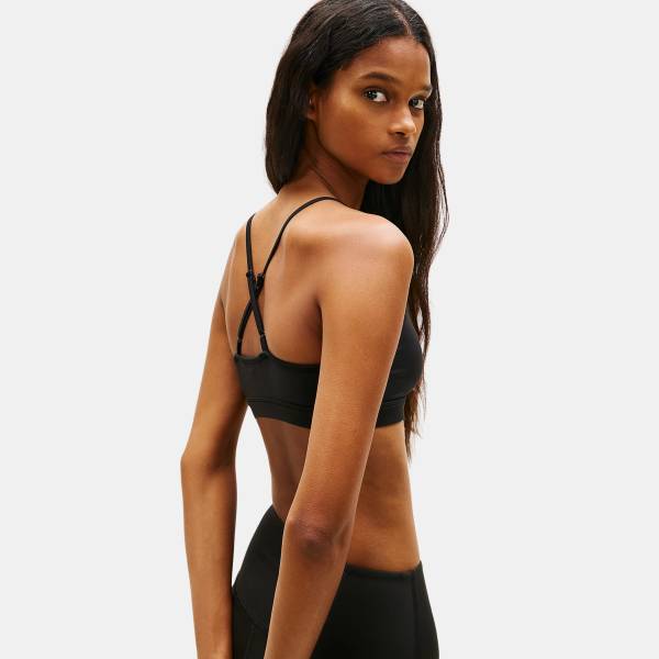 TOMMY JEANS CROPPED SILVER SCRIPT BRA