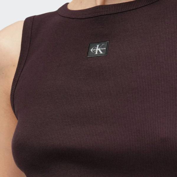 CALVIN KLEIN JEANS WOVEN LABEL 2X2 COTTON RIB TEE