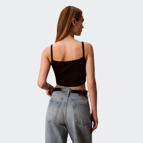 CALVIN KLEIN WOVEN LABEL BABY RIB CROP