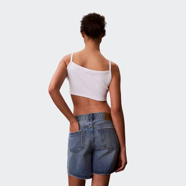 CALVIN KLEIN WOVEN LABEL BABY RIB CROP