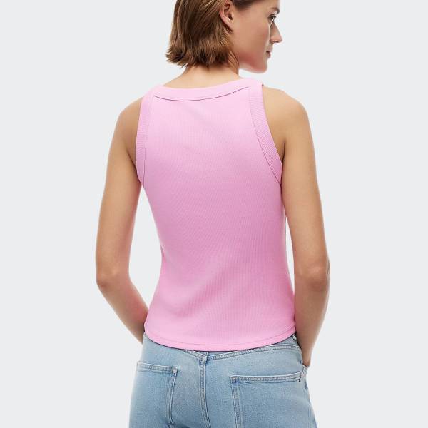 TOMMY JEANS WOMENS SLIM ESSENTIAL LOGO RIB TANK