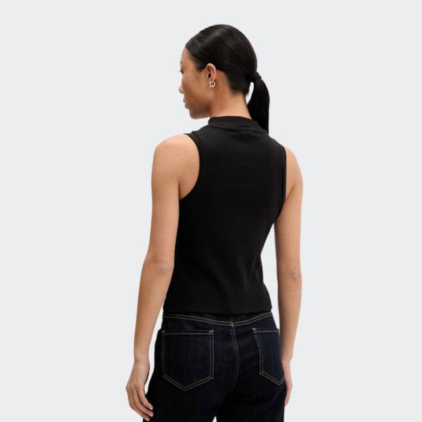 TOMMY JEANS WOMENS SLIM BADGE RIB MOCK TANK