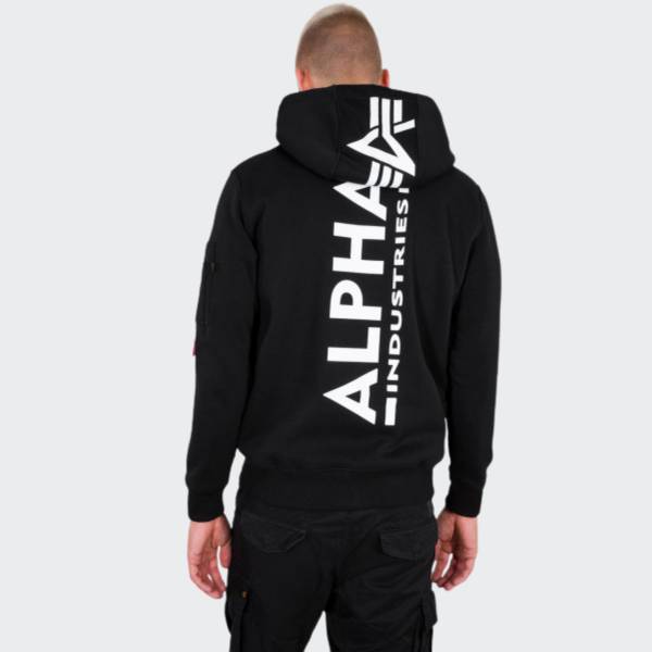 ALPHA INDUSTRIES BACK PRINT ZIP HOODIE