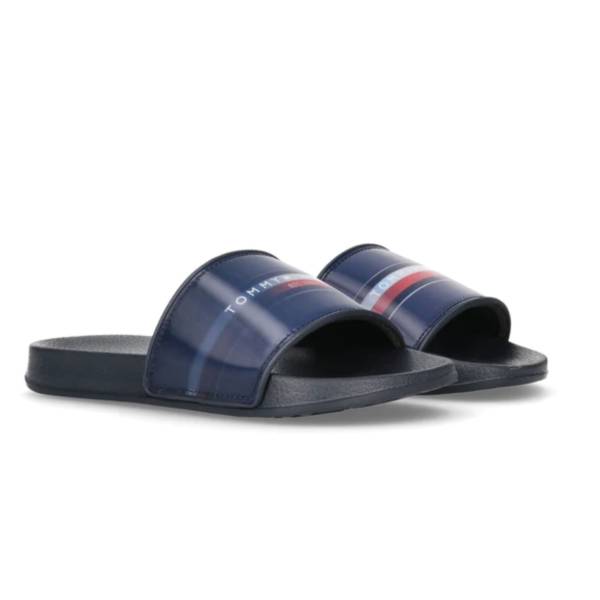 TOMMY HILFIGER LOGO-STRIPES POOL SLIDE