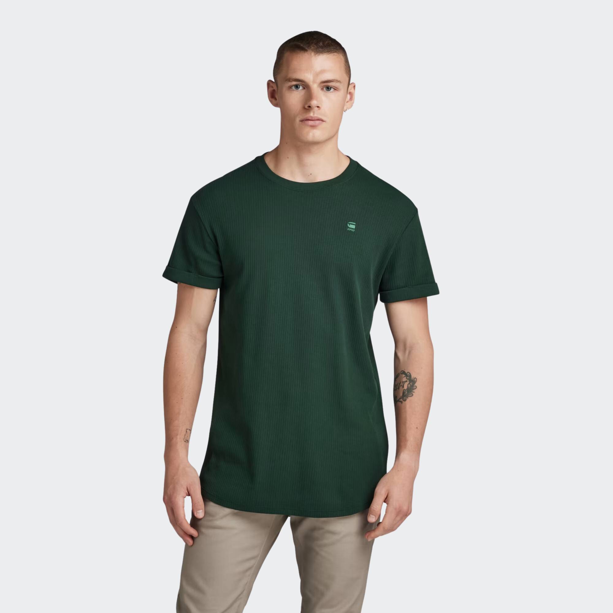 G-Star T-Shirt Uomo – Basic Senza Tempo, Girocollo A Coste, Maniche Corte, Cotone, Etichetta Tessuta Sul Petto, Perfetta Per Ogni Occasione - 3