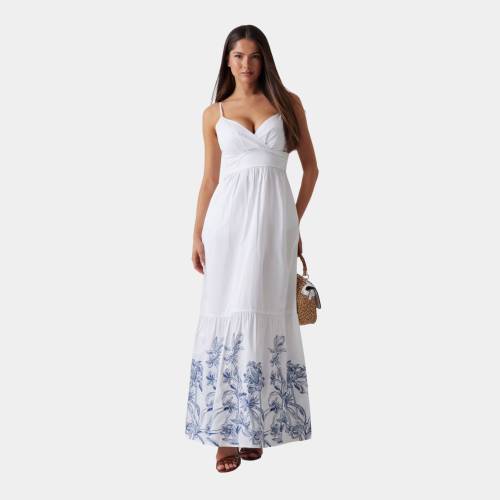 GUESS BLANCHE PLACE EMBRO LONG DRESS