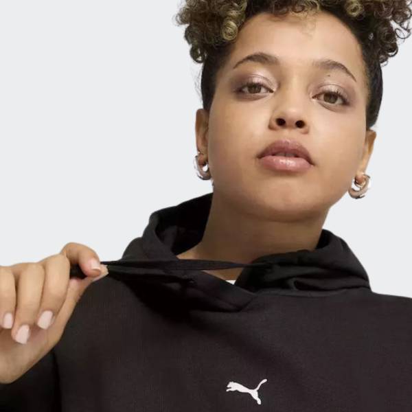 PUMA ESSENTIALS PUMA LOGO OVERSIZED FLEECE HOODIE