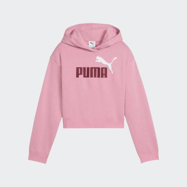 PUMA ESSENTIALS 2 COLOR NO. 1 LOGO  SHORT LENGTH GIRLS FLEECE HOODIE