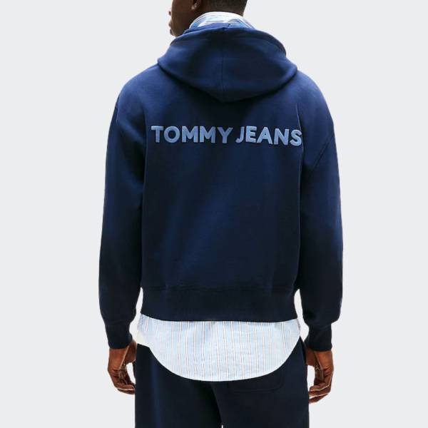 TOMMY JEANS MENS CROPRED CLASSICS ZIP HOODIE