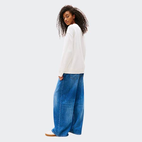 TOMMY JEANS WOMENS RELAXED GRADIENT FLAG CREW
