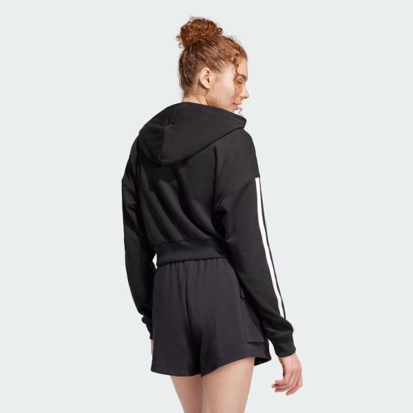 ADIDAS WOMENS 3STRIPES CROPPED HOODIE