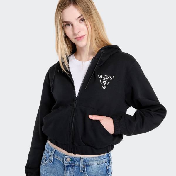 GUESS ROBERTA FULL ZIP CROP SWEAT