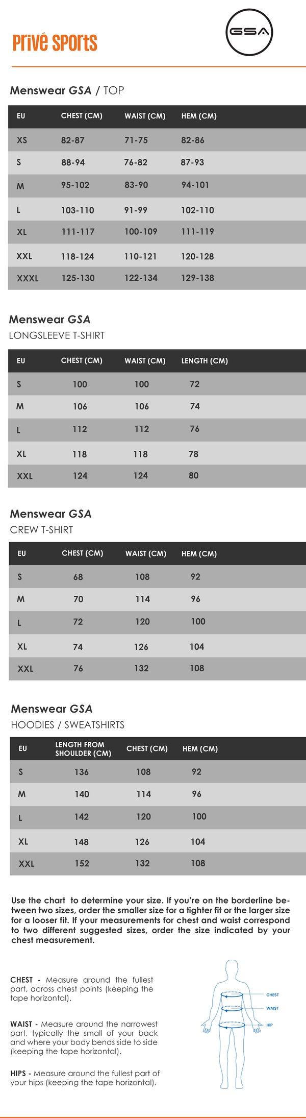 Sizecharts